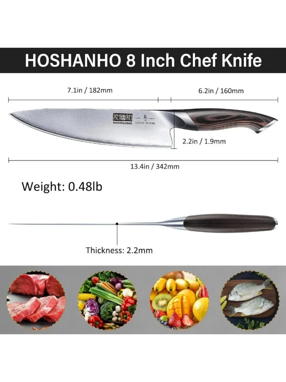 8-Inch Professional Chef's Knife - Japanese High Carbon Steel, Ultra Sharp